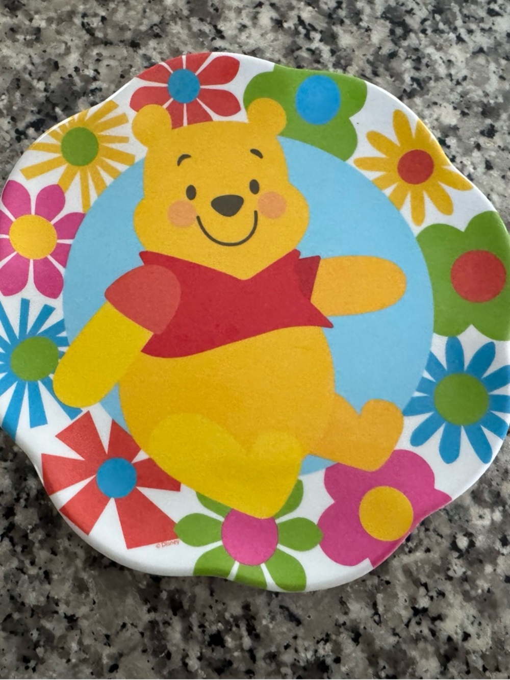 Winnie the Pooh Yellow & Red Kids Learning Plate
